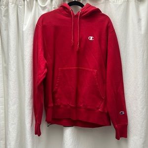 Red champion hoodie
